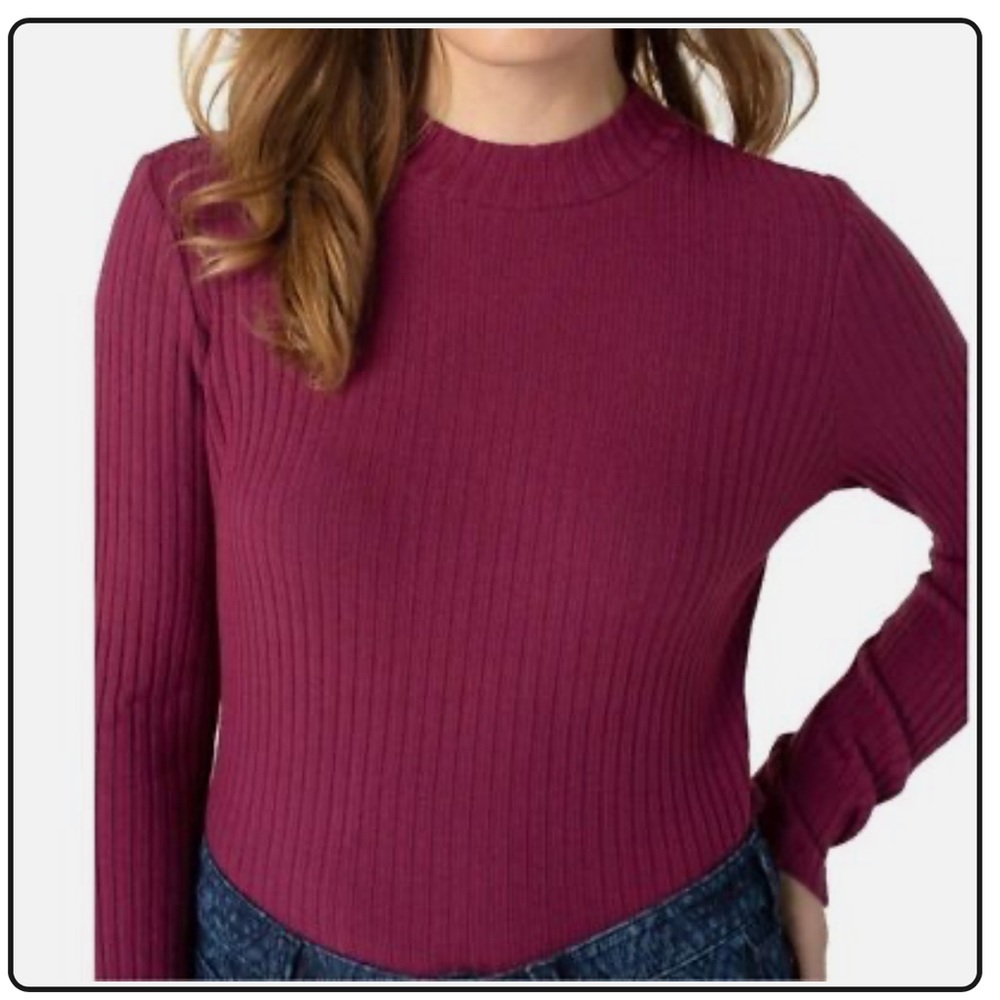 Liverpool Women's Ribbed Turtleneck Sweater - Plum
